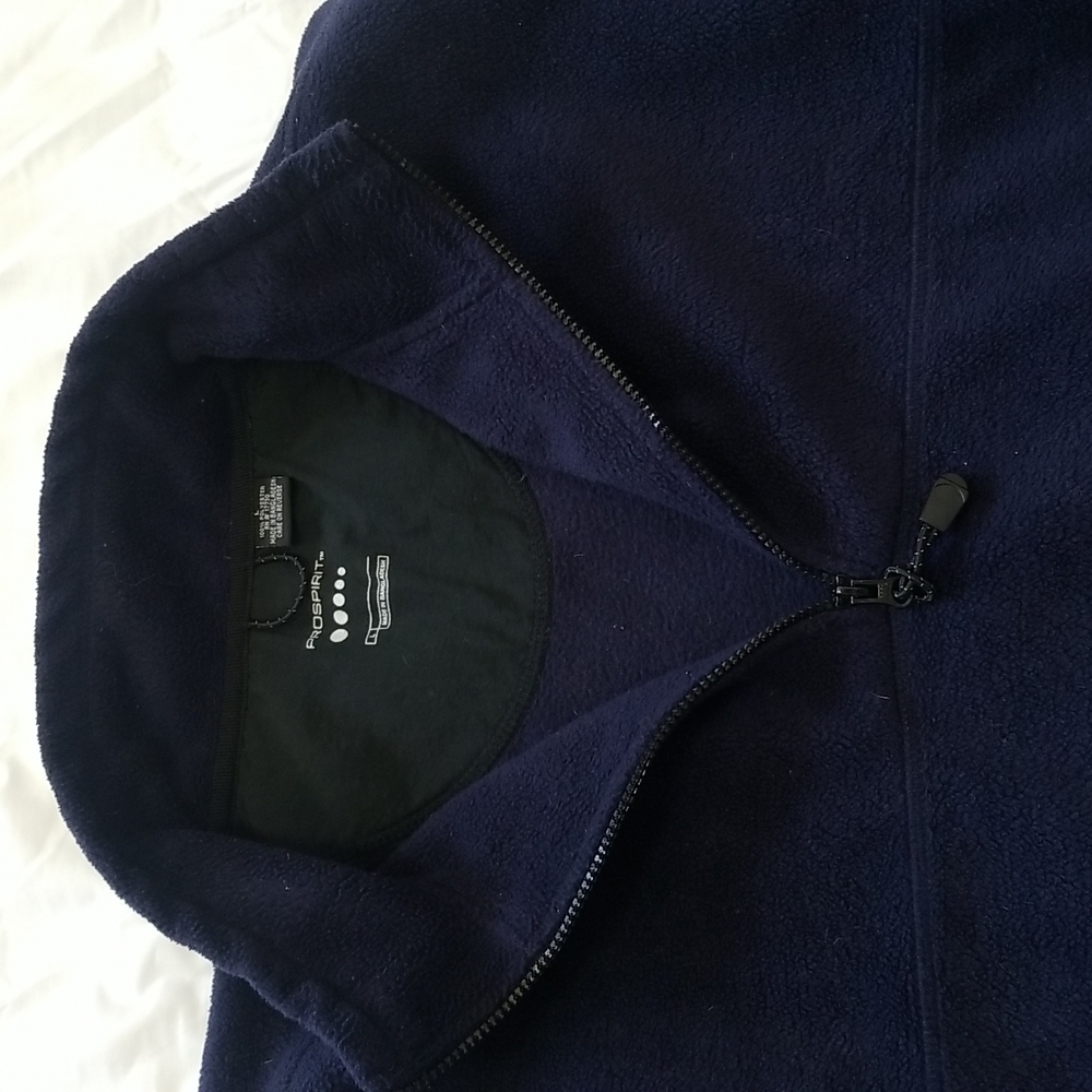 PROSPIRIT Fleece Dark Blue Mens Large Jacket - Picture 10 of 12